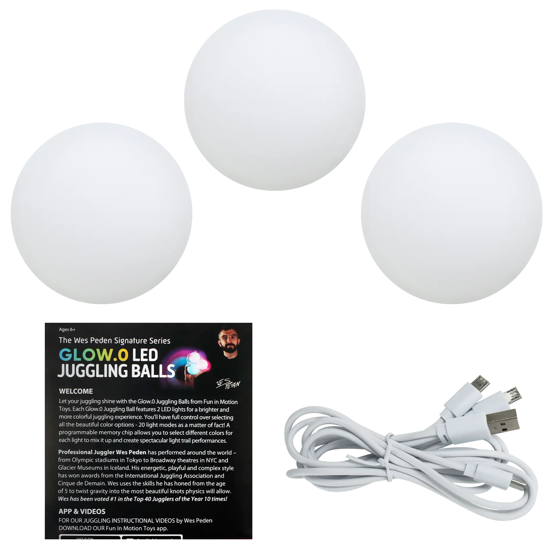 Wes Peden Glow.0 Juggling Balls - Bright Play