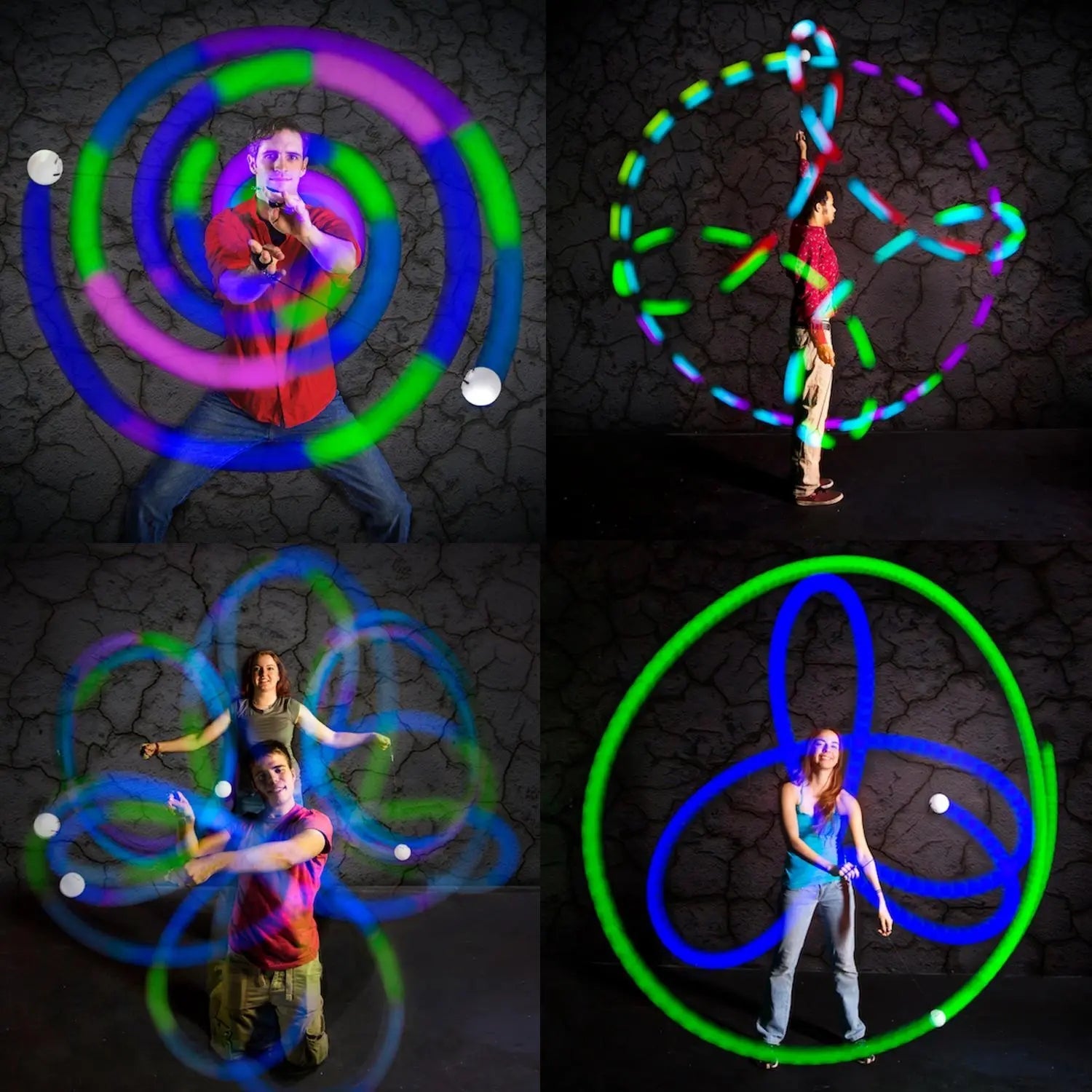 Glow. 0 LED Rechargeable Poi Set - Night Practice