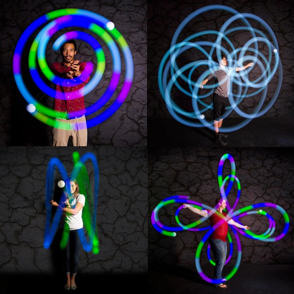 Glow. 0 LED Rechargeable Poi Set - Night Practice